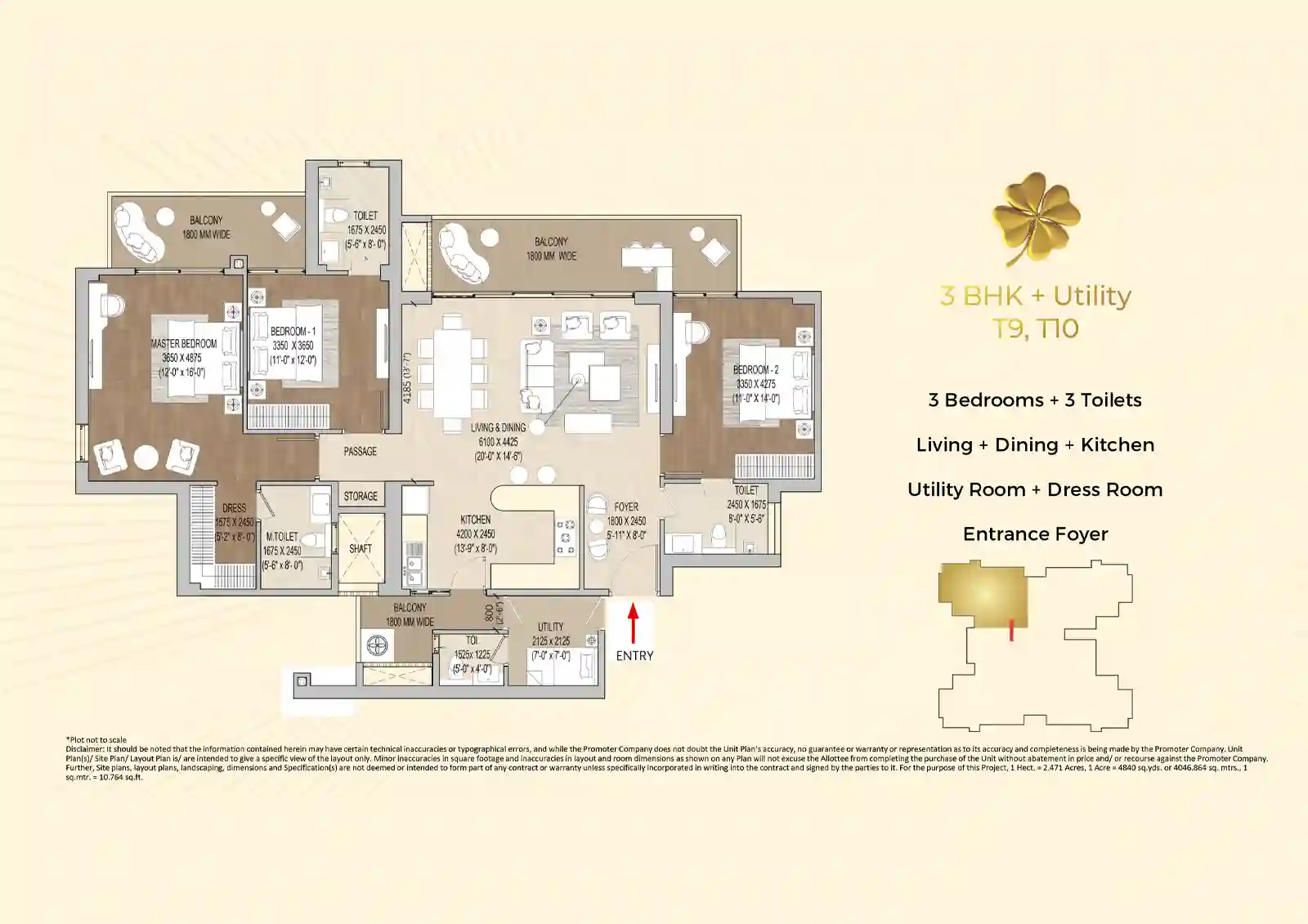 3BHK + Utility
