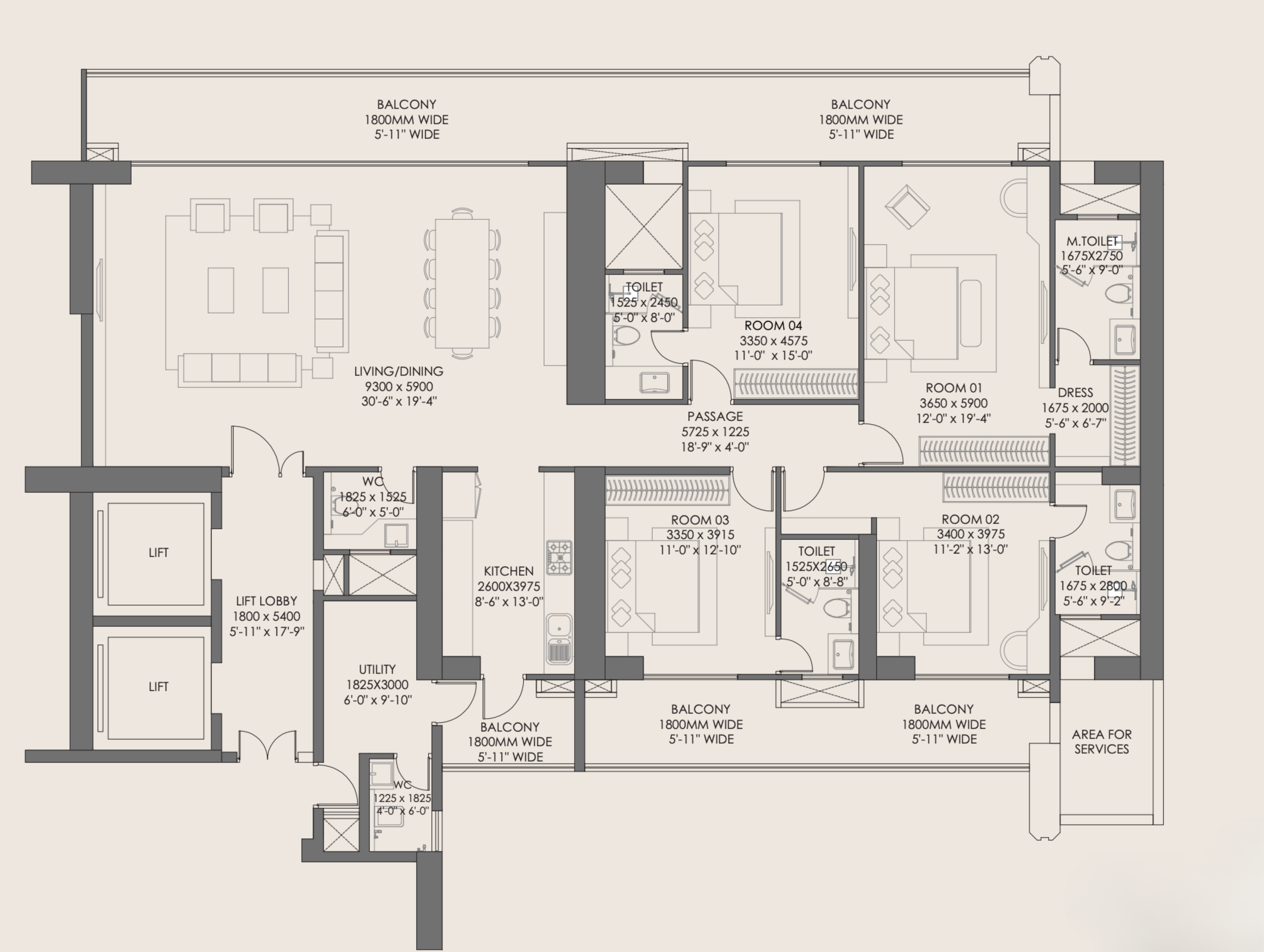 4BHK - TYPE 1
