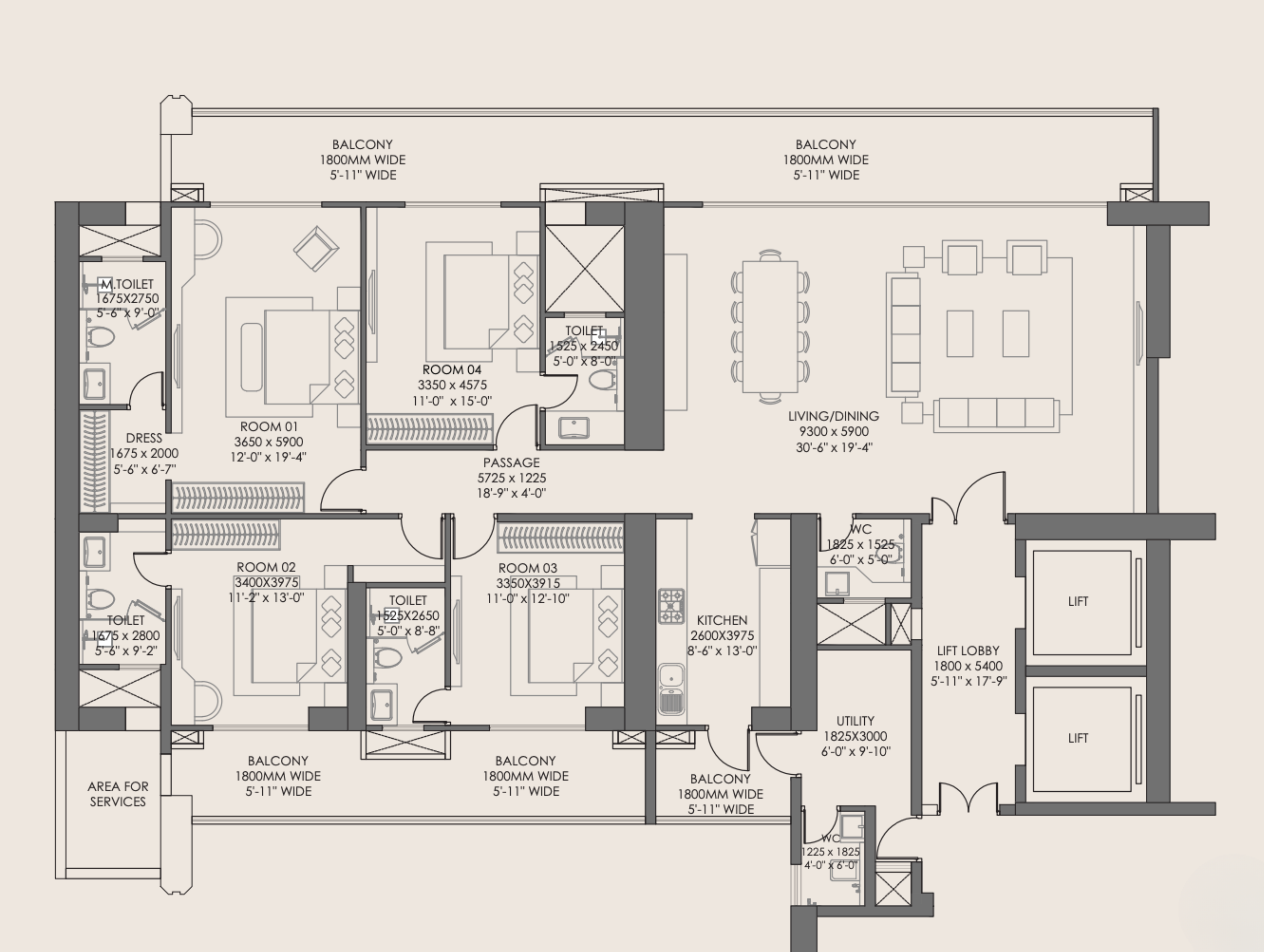 4BHK - TYPE 3