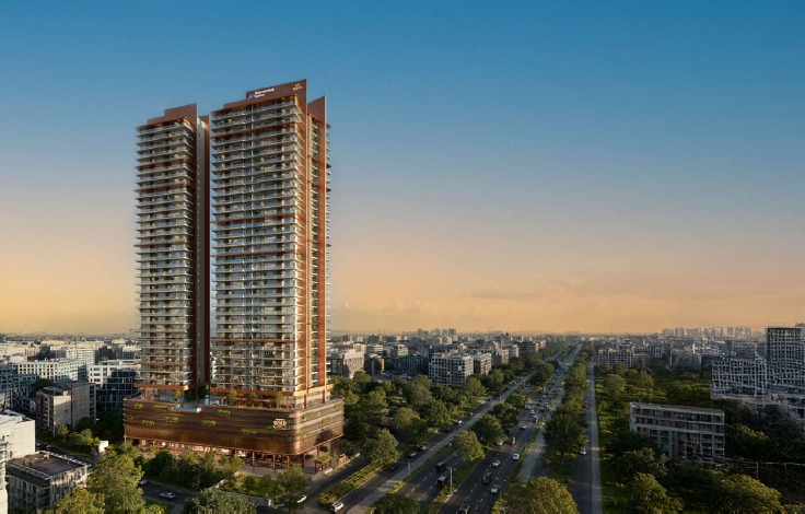 Shapoorji Pallonji Dualis day view elevation, Sector 46 Gurgaon
